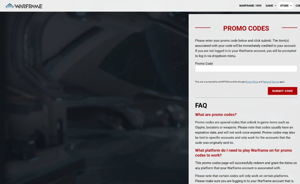 how to redeem codes in warframe